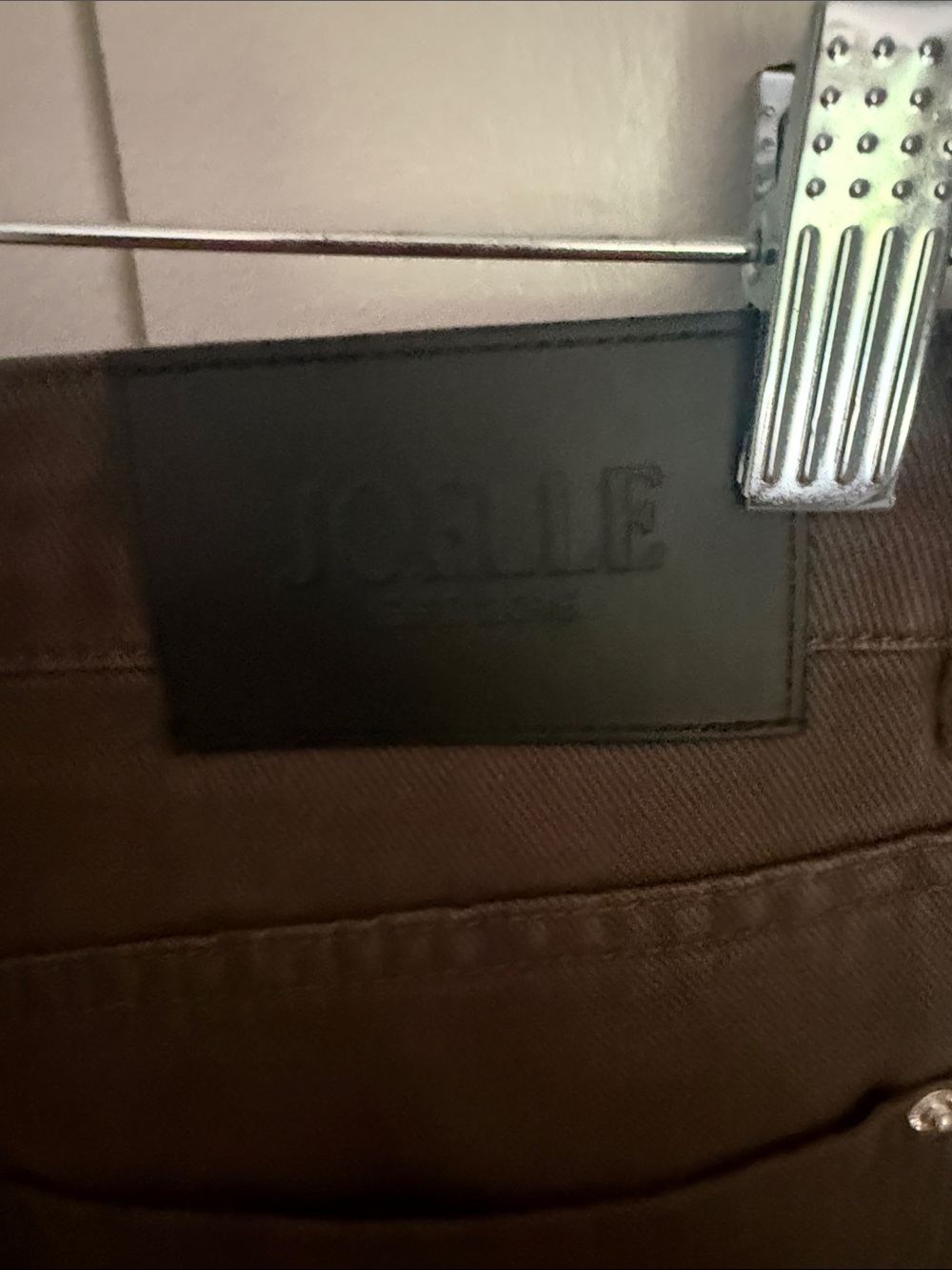 Joelle Collection Wide Leg Jeans Flare in Dark Olive - Picture 5 of 6